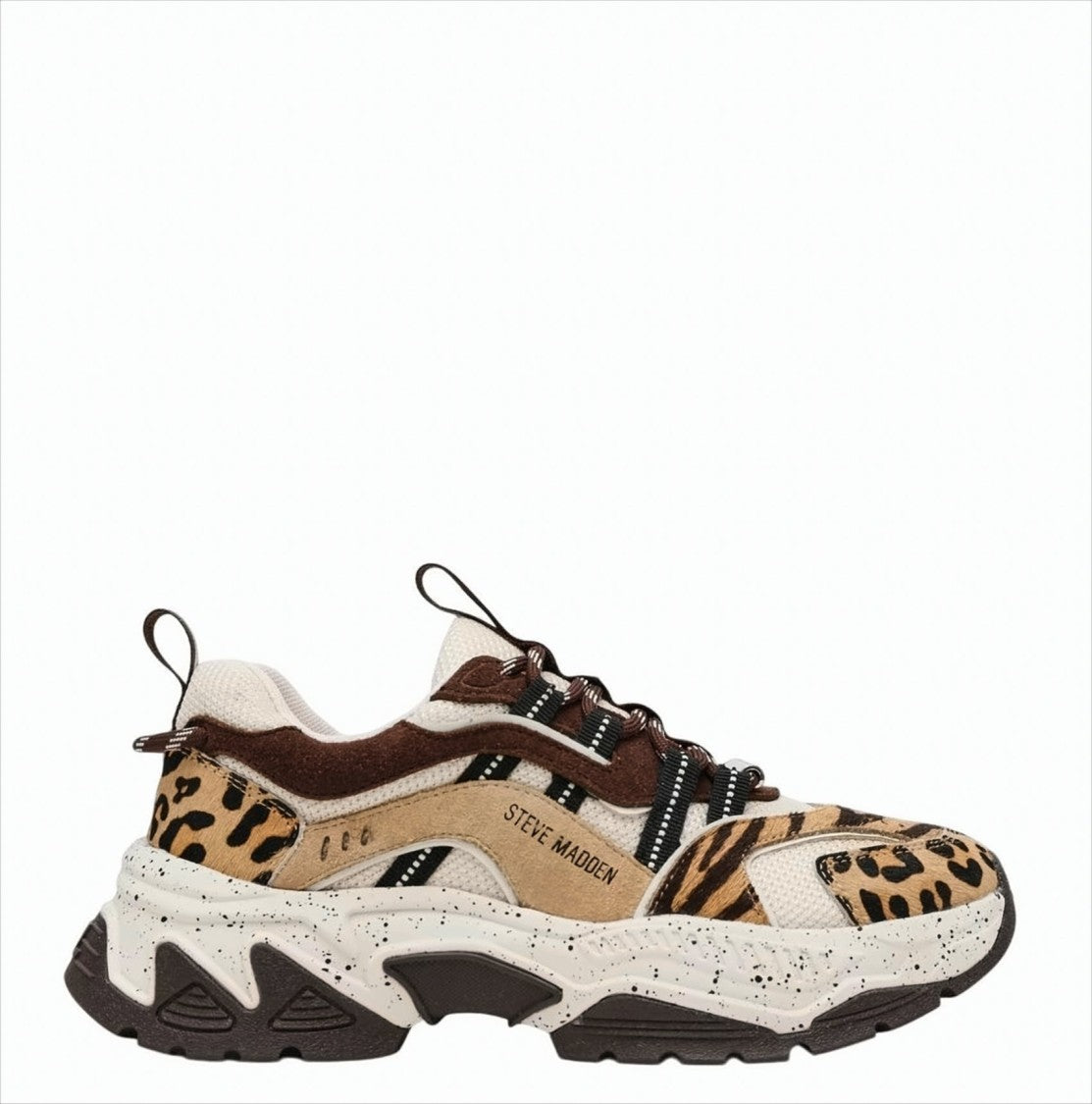 Steve Madden Leopard Print Sneakers With Suede-Like Panels