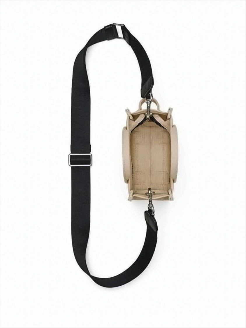 Marc Jacobs Compact Beige Cotton Canvas Tote With Detachable Strap