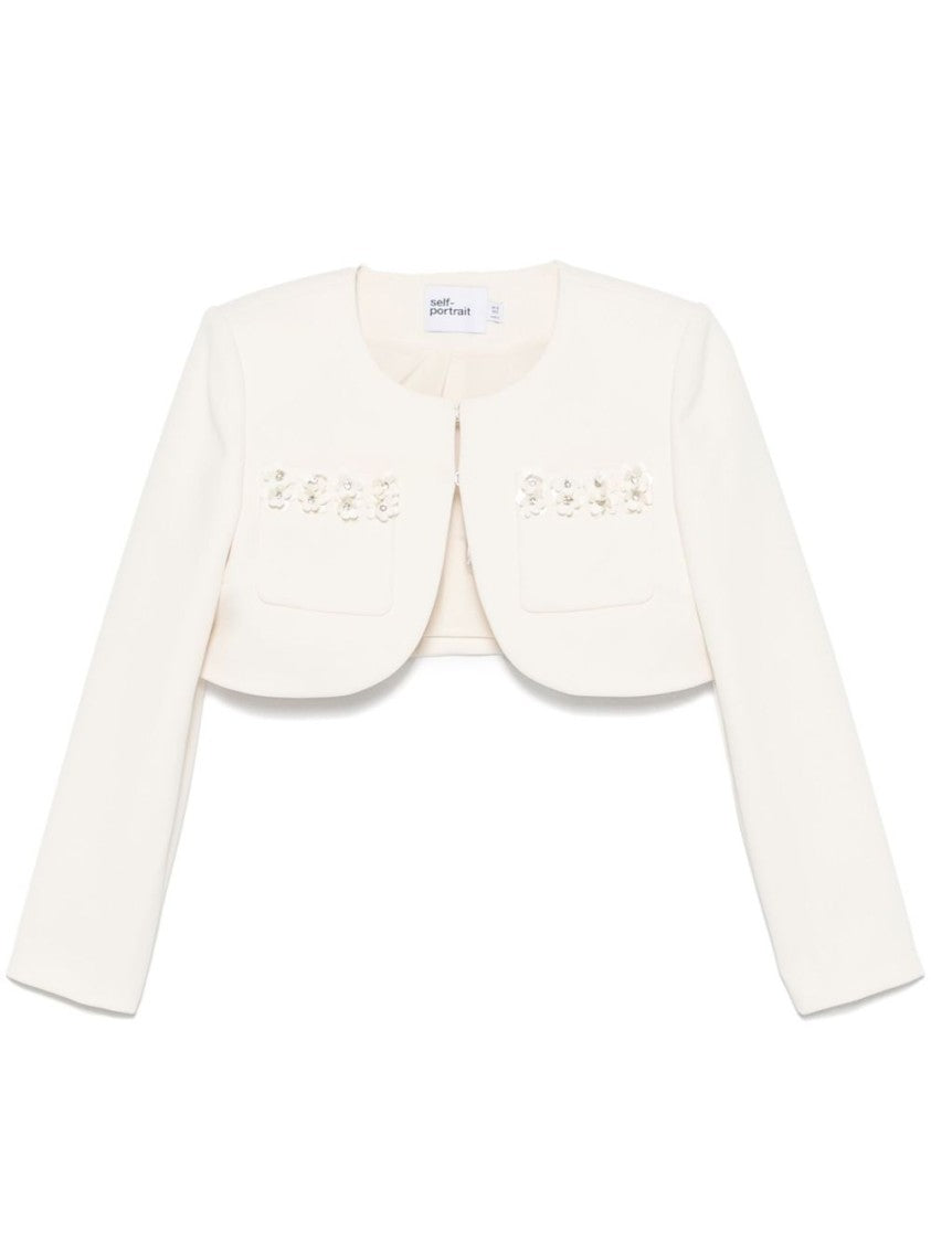 Self-Portrait 3D-Sequin Crepe Jacket