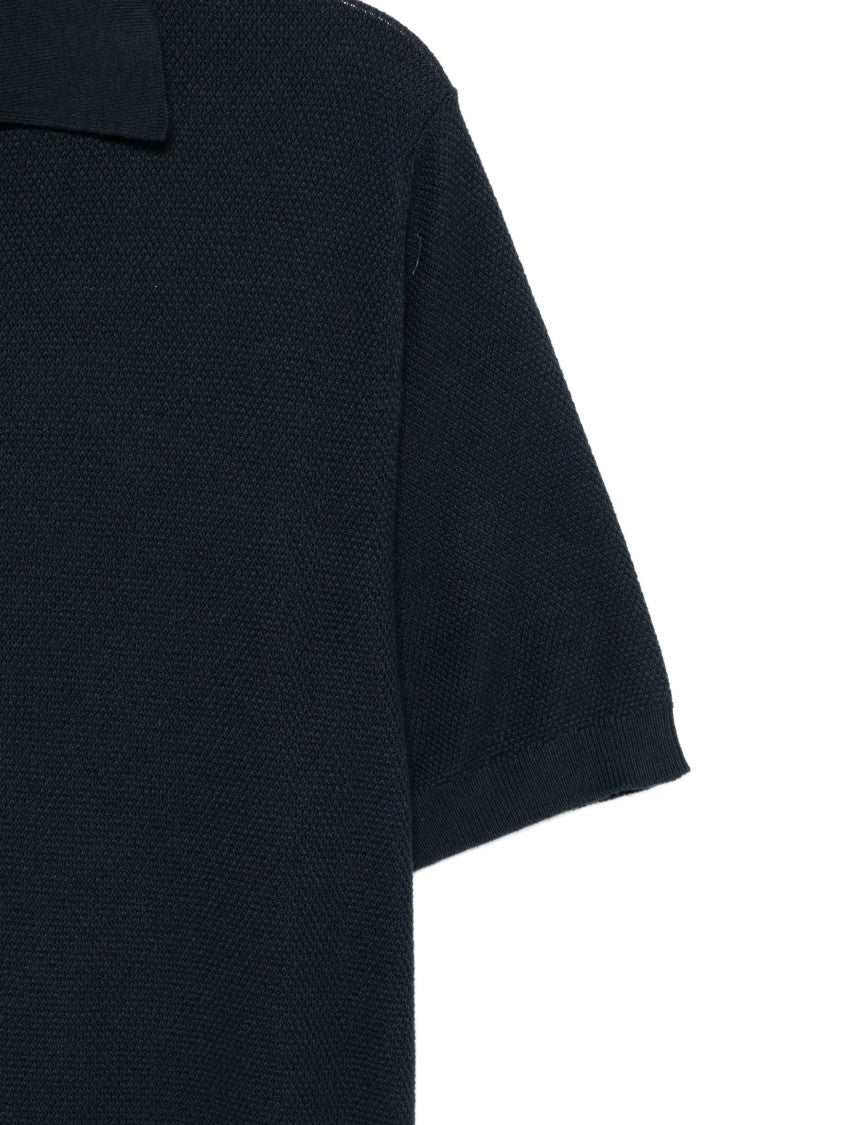 Boglioli Textured Knit Cotton Polo Shirt