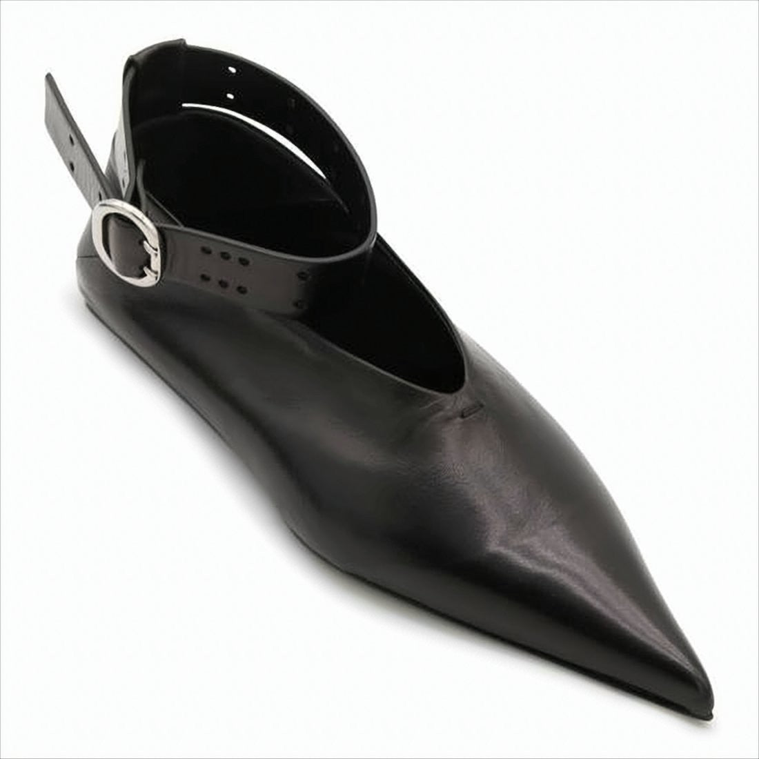 Jil Sander Pointed Toe Flats With Ankle Strap