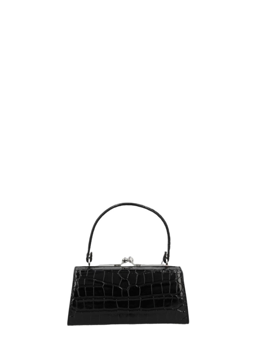 Vivienne Westwood Black Crocodile-Embossed Calf Leather Handbag