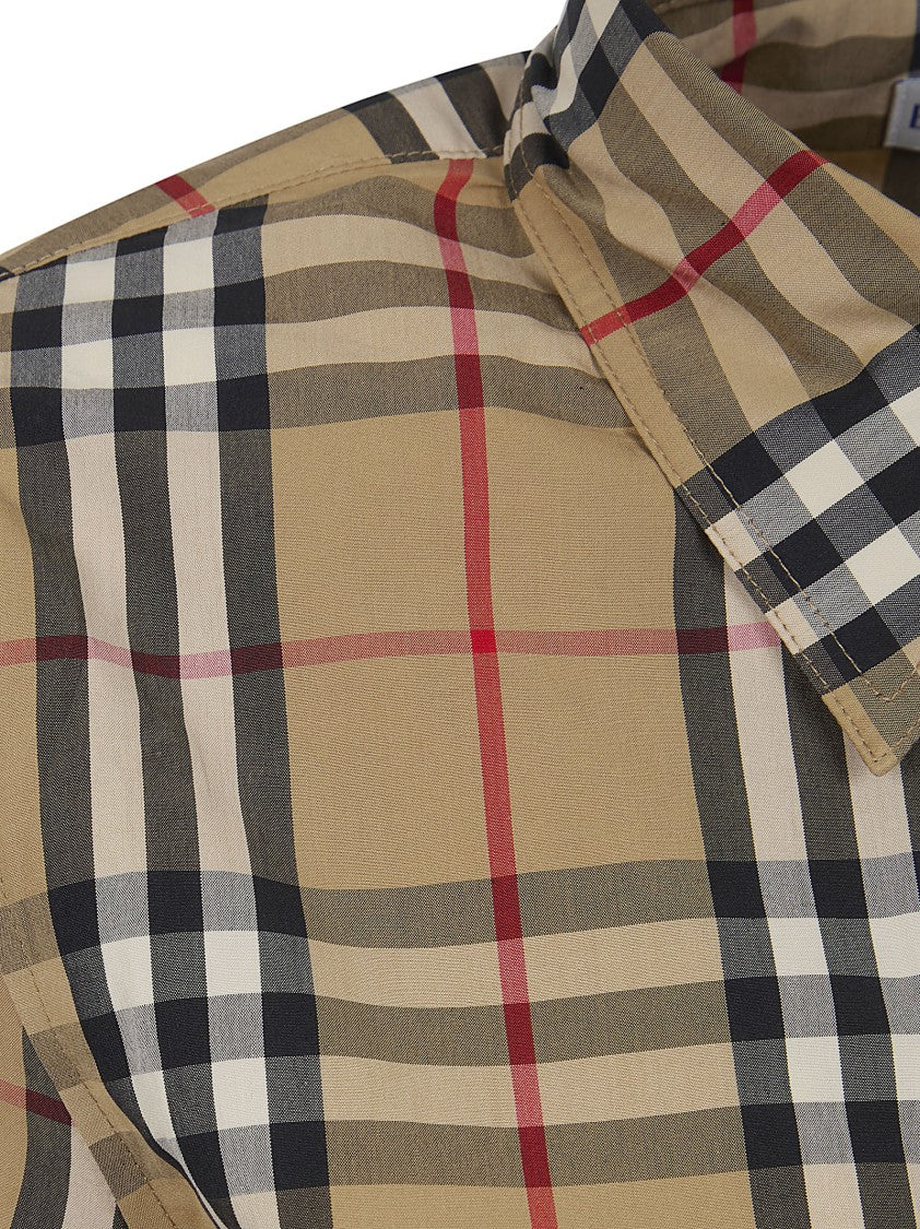 Burberry Fitted Long-Sleeve Button-Up Shirt