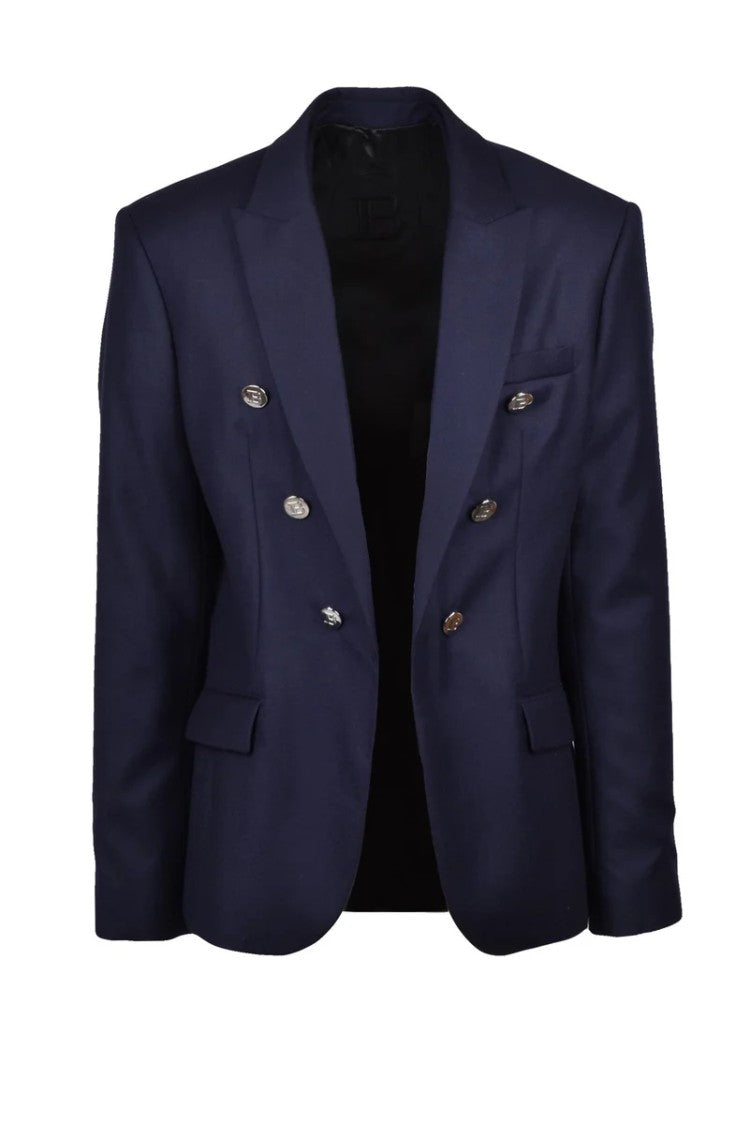 Balmain Double-Breasted Jacket - Blue
