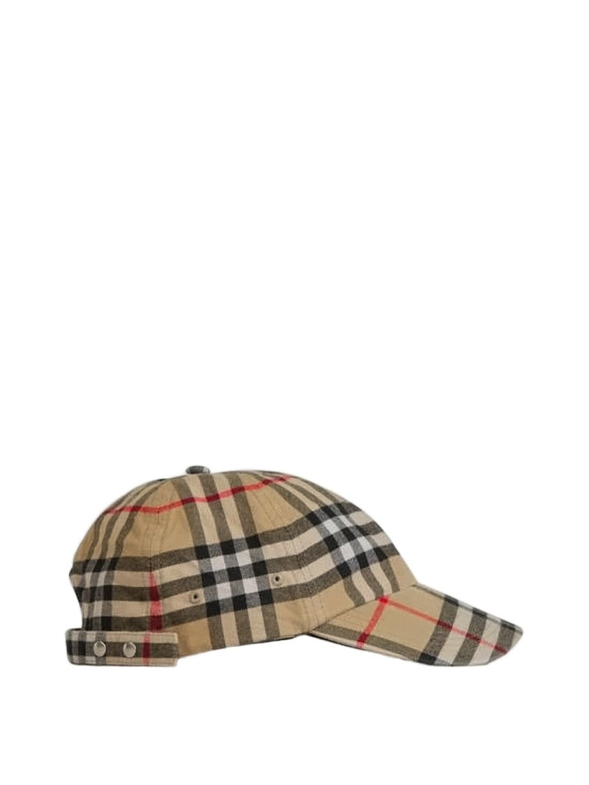 Burberry Beige Plaid Baseball Cap