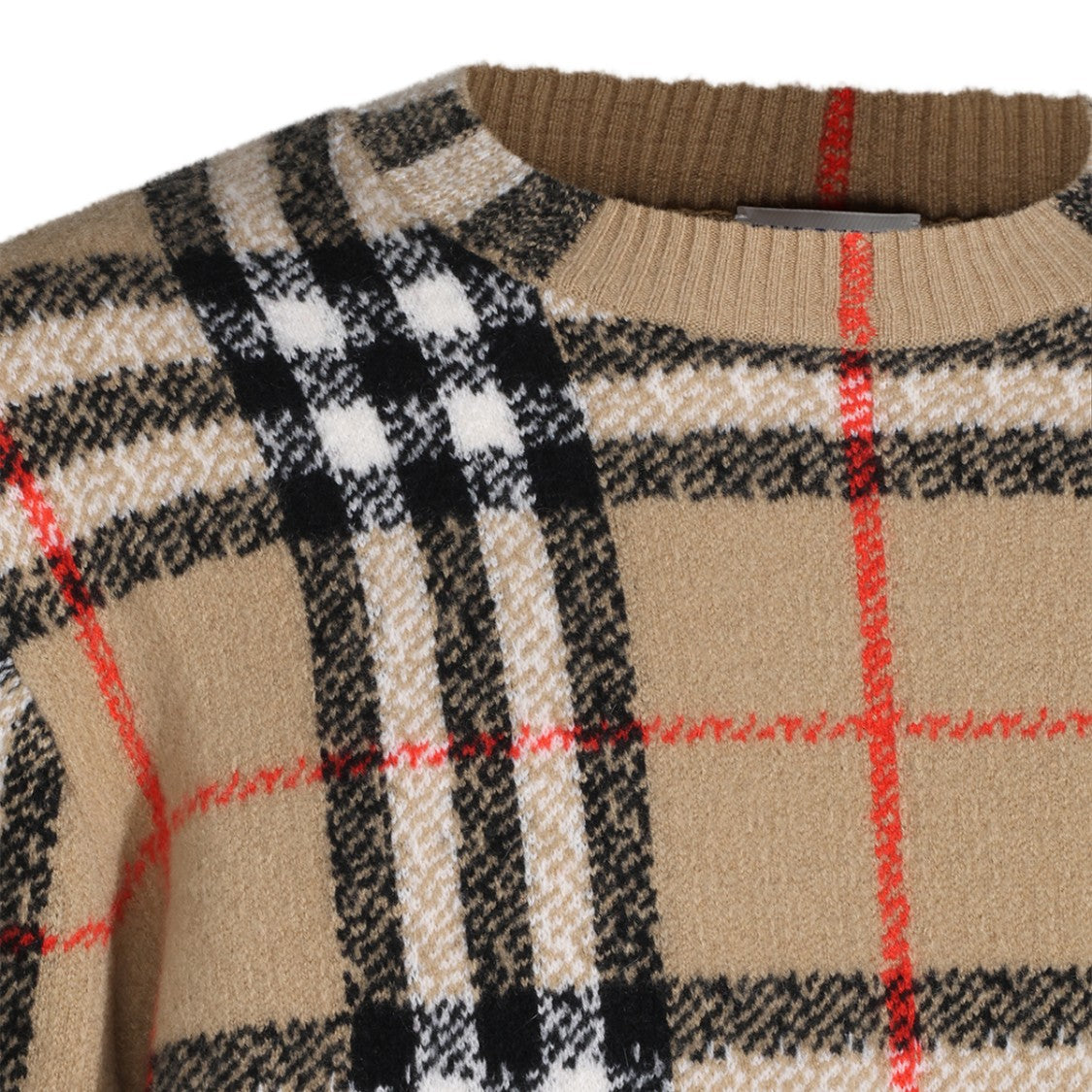 Burberry Checkered Ribbed Knit Sweater