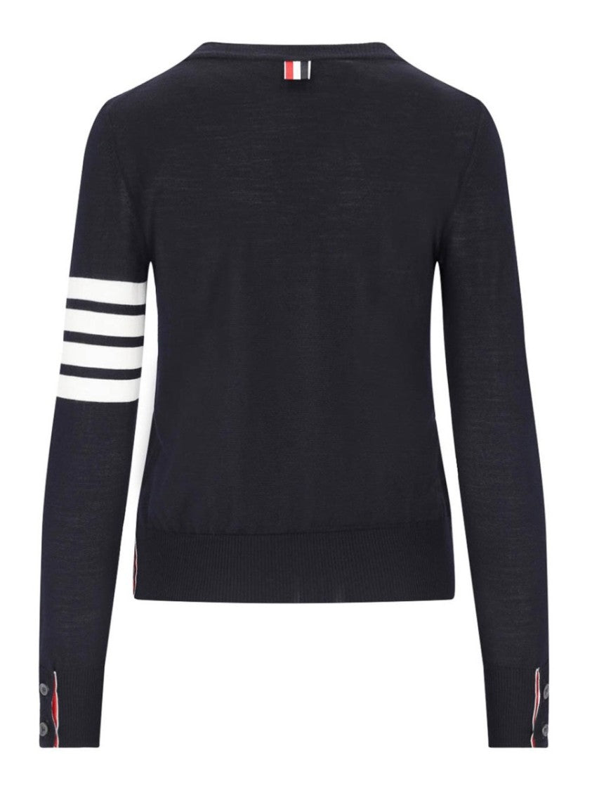 Thom Browne Relaxed "4-Bar" Mesh Knit Top