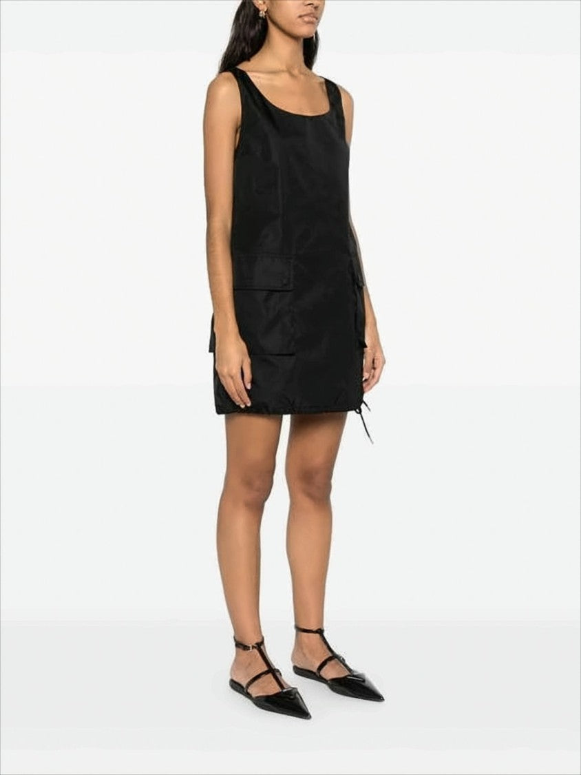 Prada Sleeveless Black Dress With Flap Pockets