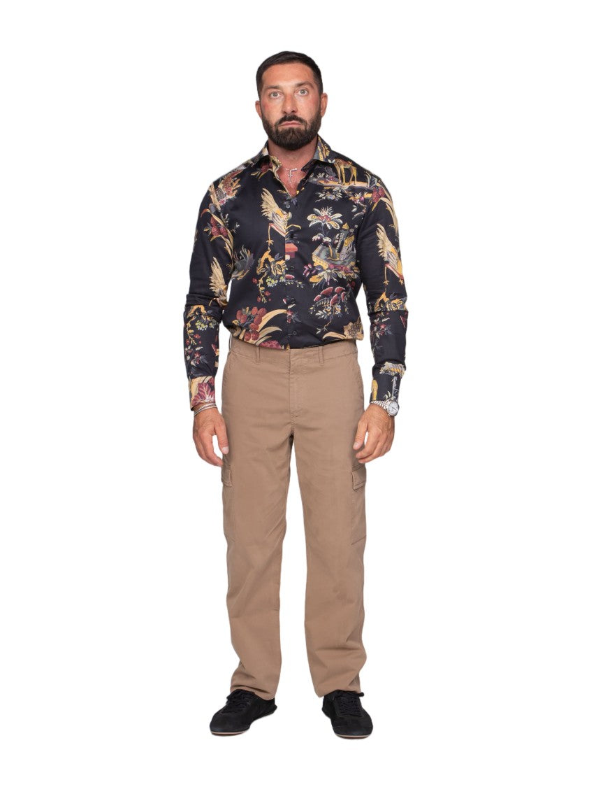 Etro Roma Long-Sleeve Slim-Fit Graphic Shirt