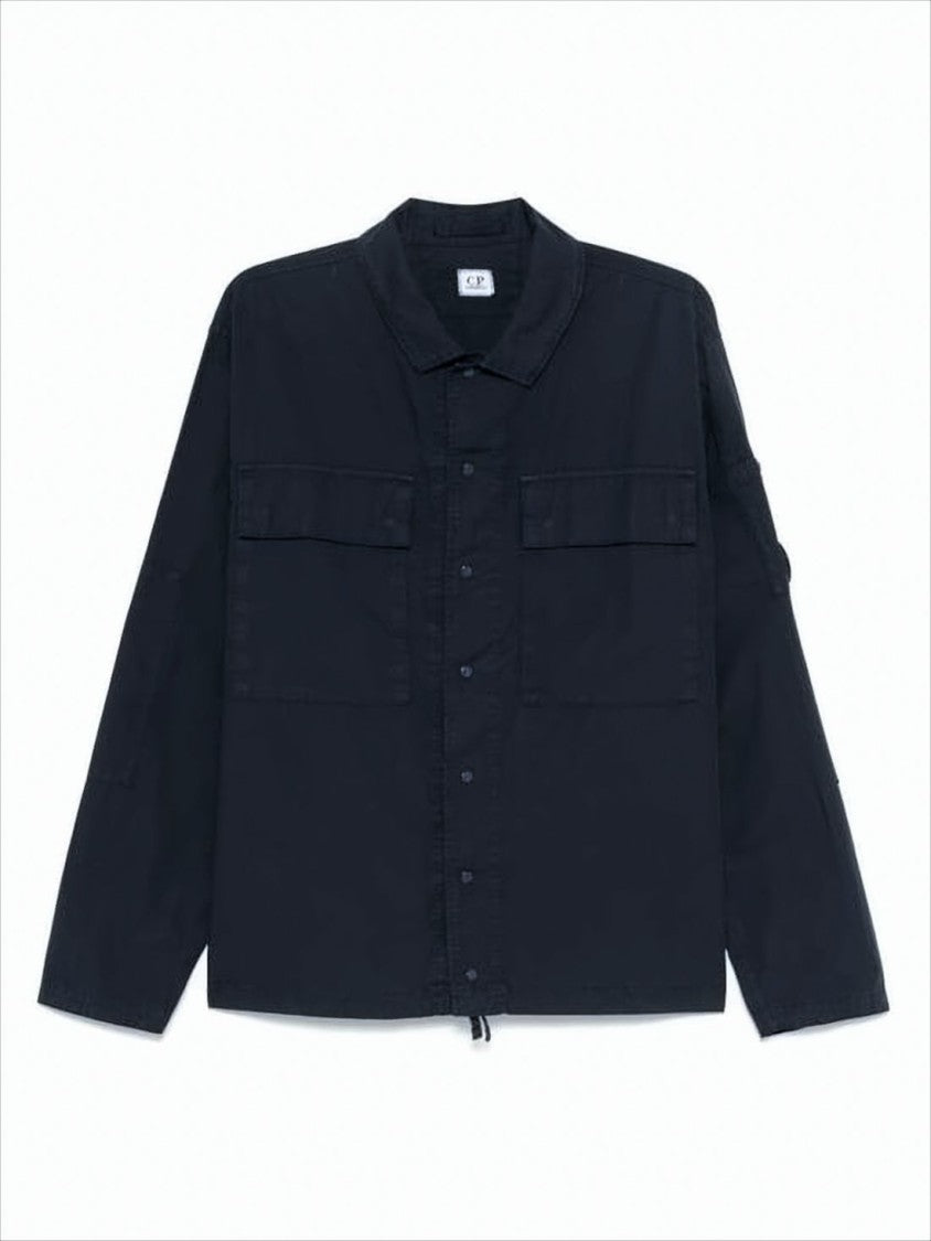 C.P. Company Long-Sleeve Boxy Fit Shirt With Round Lens Detail