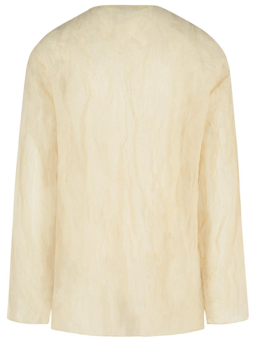 Dries Van Noten Hen Ivory Cotton T-Shirt