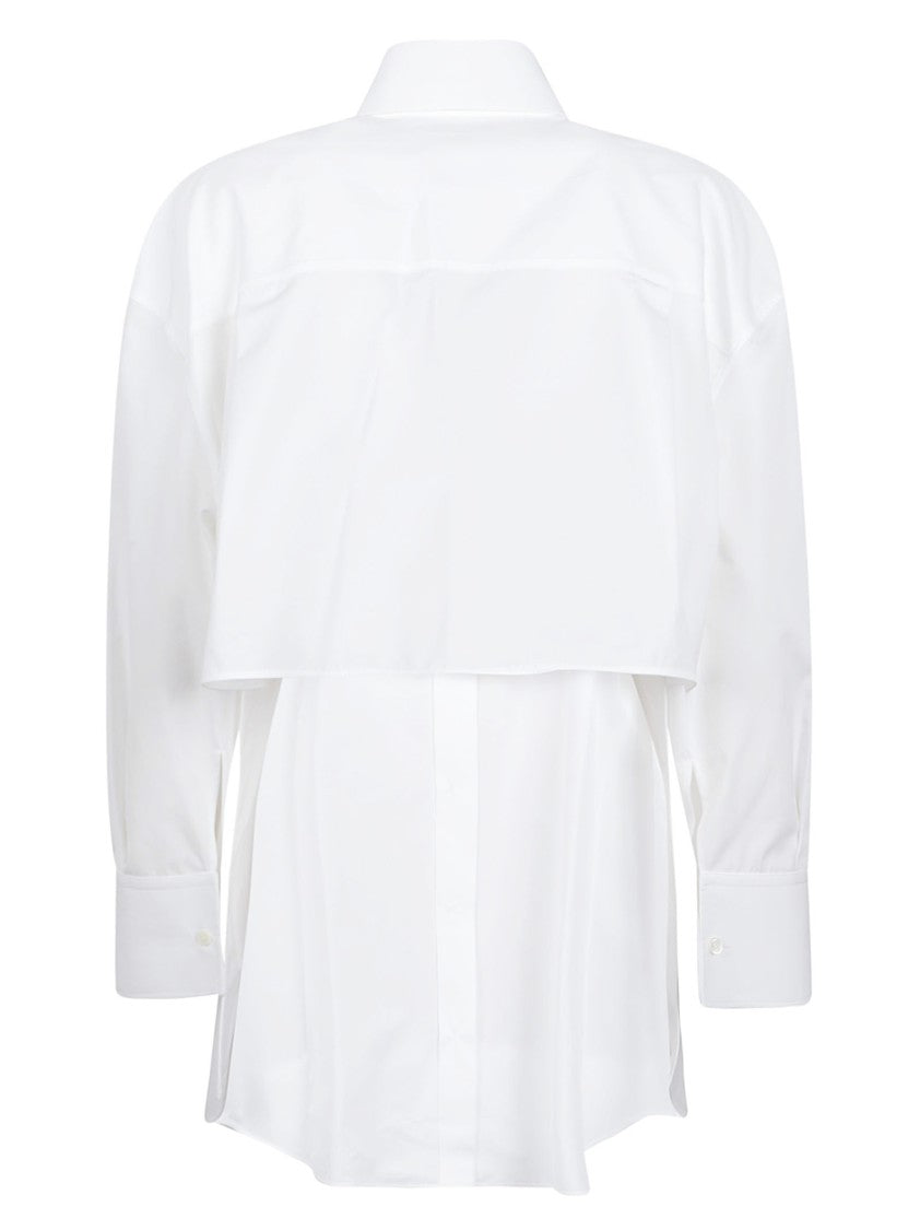 Givenchy Asymmetrical Hem White Cotton Shirt With Refined Details