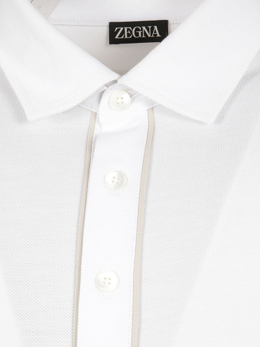 Zegna Classic Short-Sleeve Polo Shirt With Textured Weave