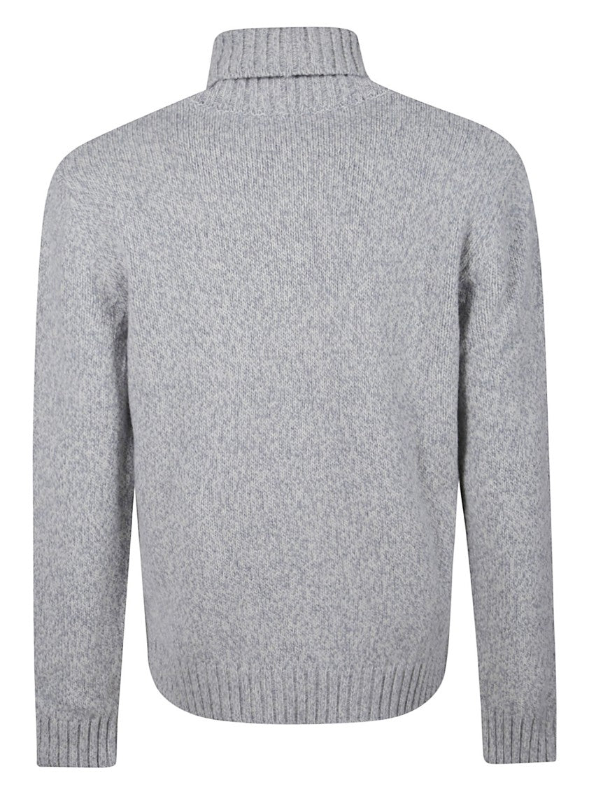 Eleventy Heathered Grey Sweater With Argyle Pattern