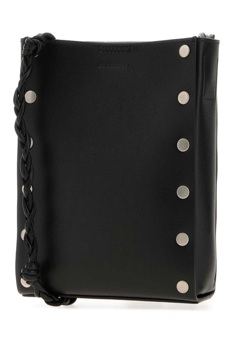 Jil Sander Black Leather Tangle Crossbody Bag