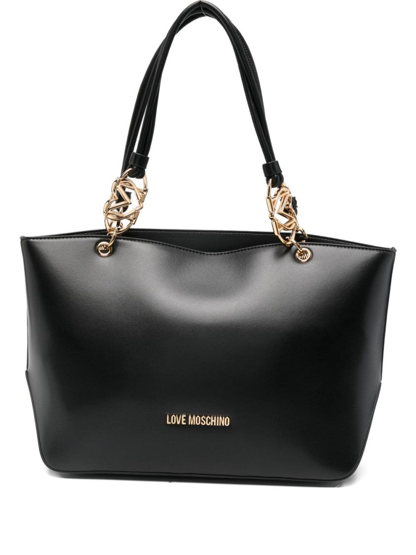 Love Moschino Structured Tote Bag With Gold-Tone Chain Details
