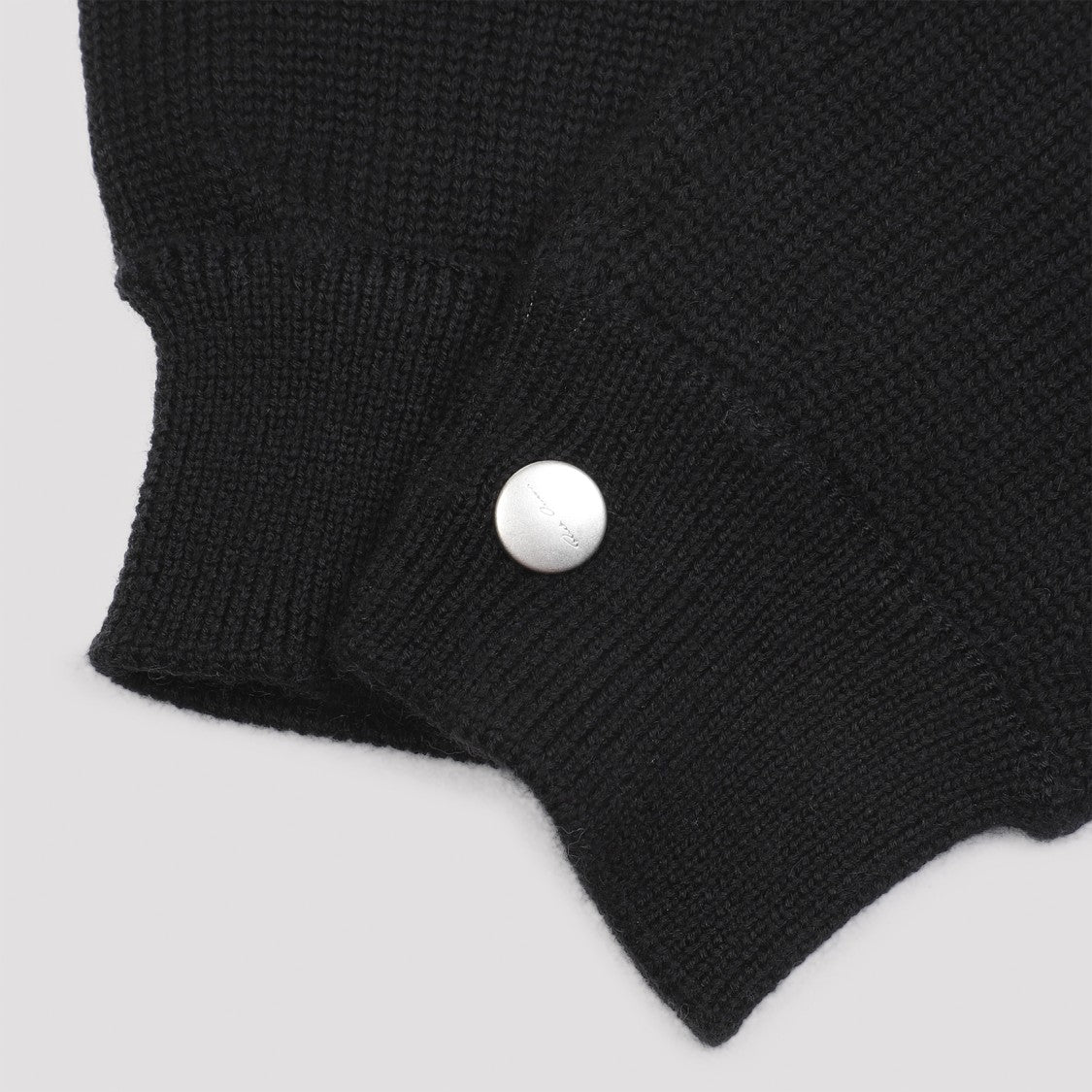 Rick Owens Fingerless Black Virgin Wool Gloves