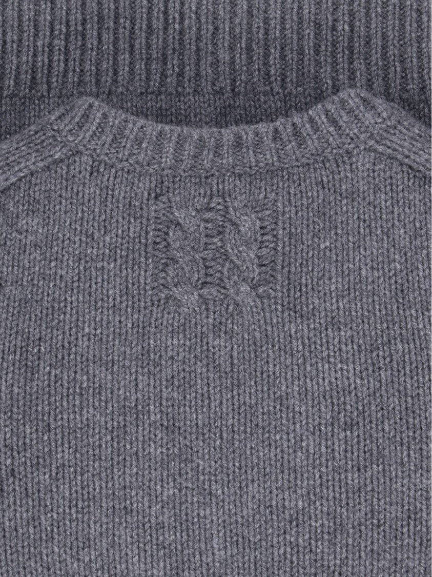 Nili Lotan Gray Vicki Cashmere Wool-Blend Sweater