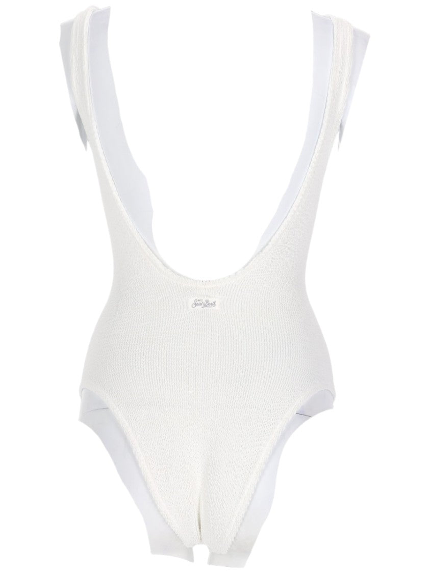Mc2 Saint Barth Crinkle Textured One-Piece Swimsuit With Scoop Neckline