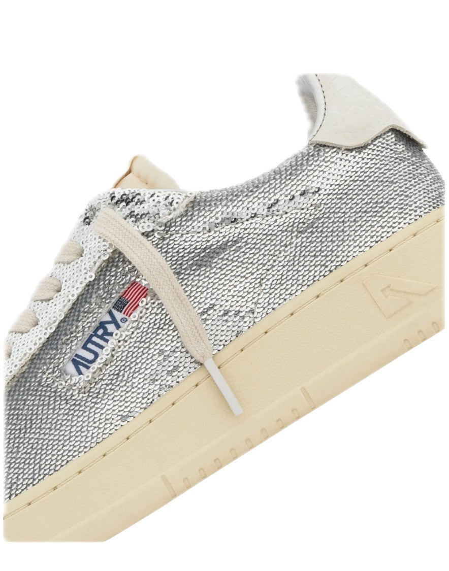 Autry Silver Sequin Dallas Sneakers