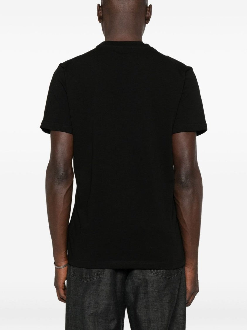 John Richmond Monochrome Graphic Print Black Cotton T-Shirt