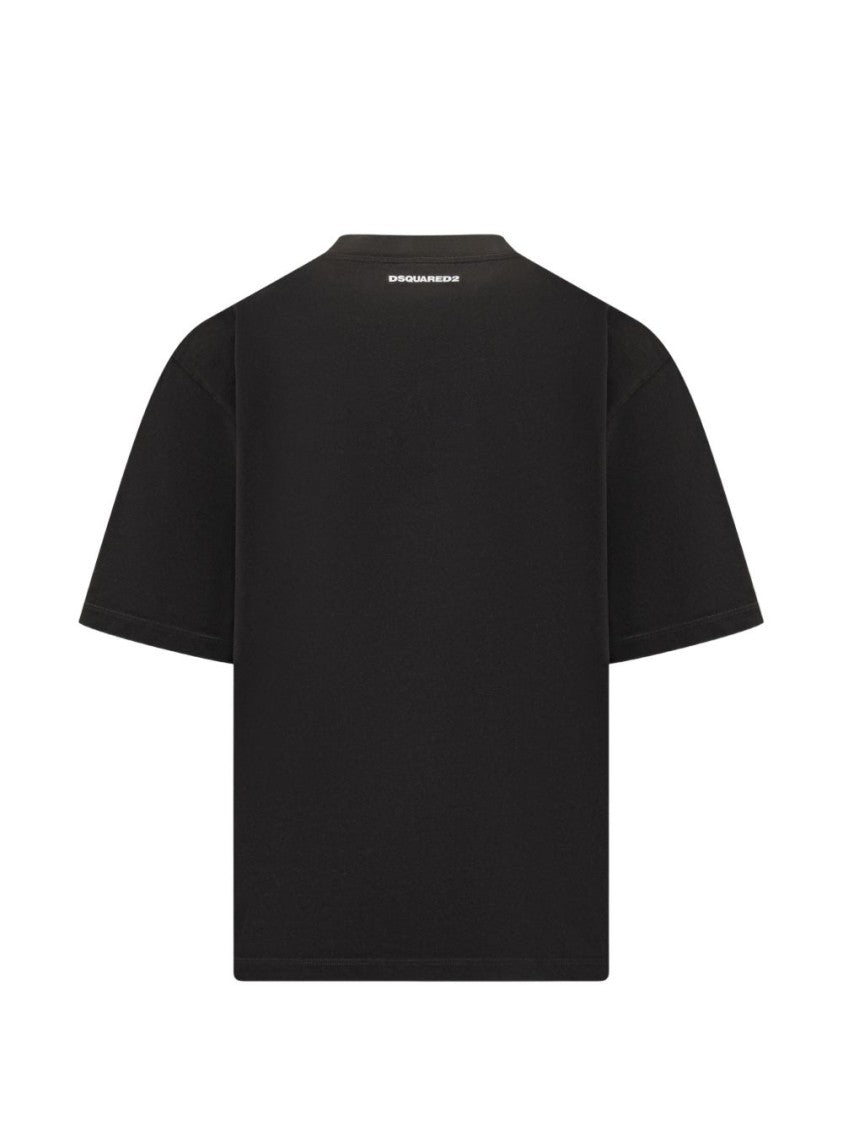 Dsquared2 Black Loose Fit Bold Print T-Shirt