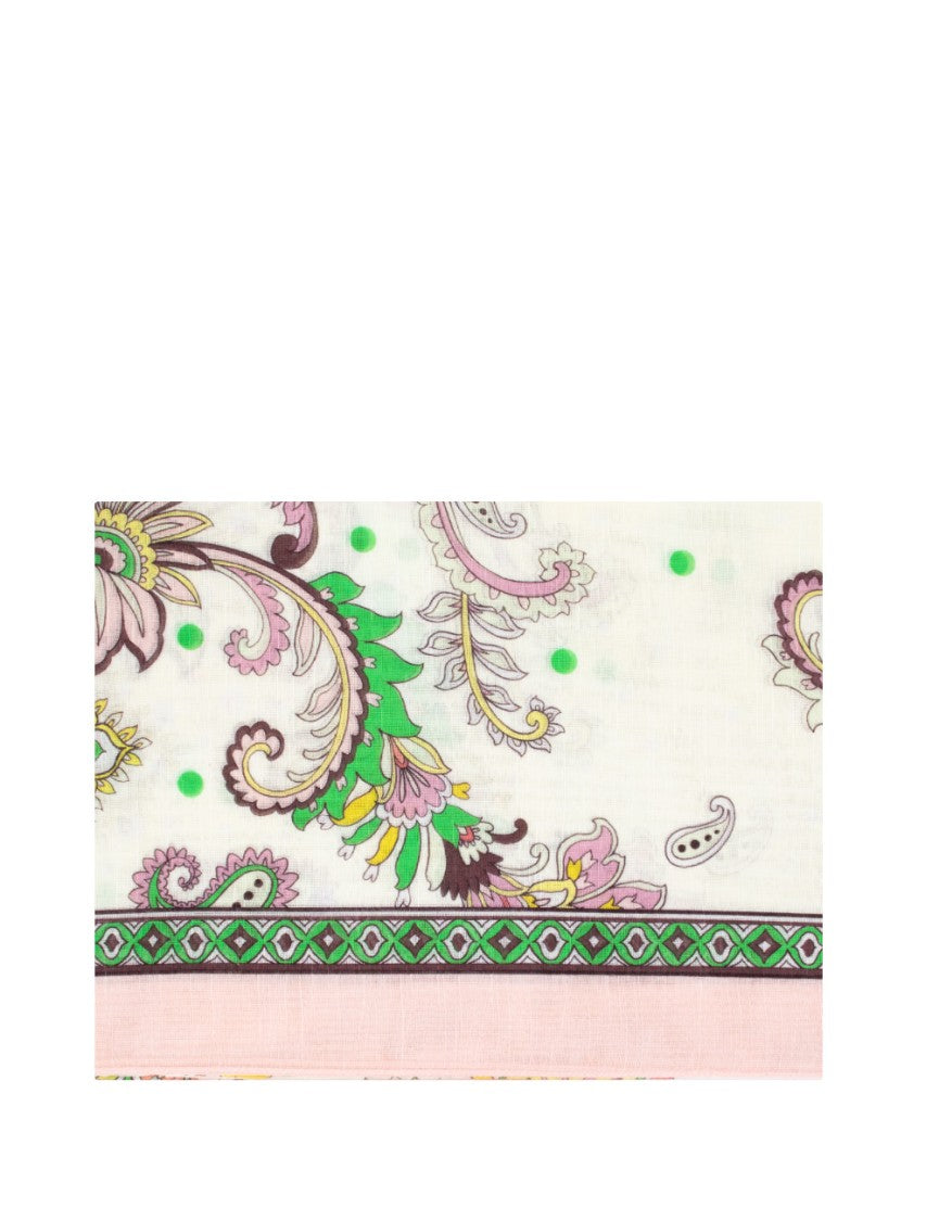 Etro Paisley Motif Scarf With Floral Design