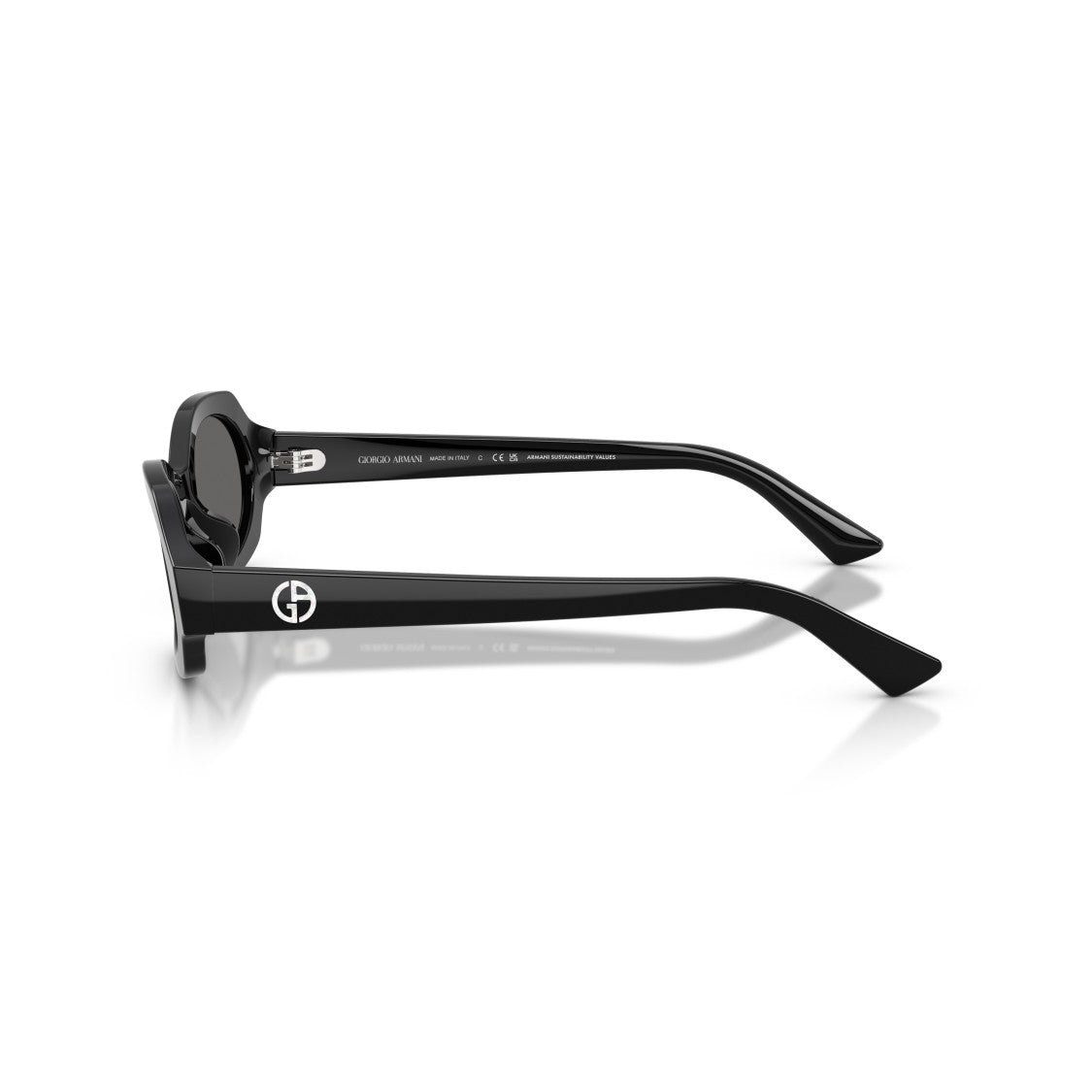 Giorgio Armani 0Ar8245hu Oval Black Acetate Sunglasses With Dark-Tinted Lenses