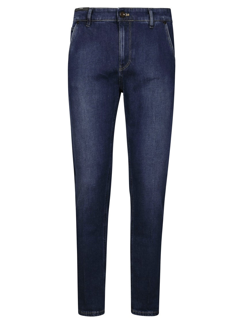 Pt05 Slim Fit Dark Wash Denim Jeans