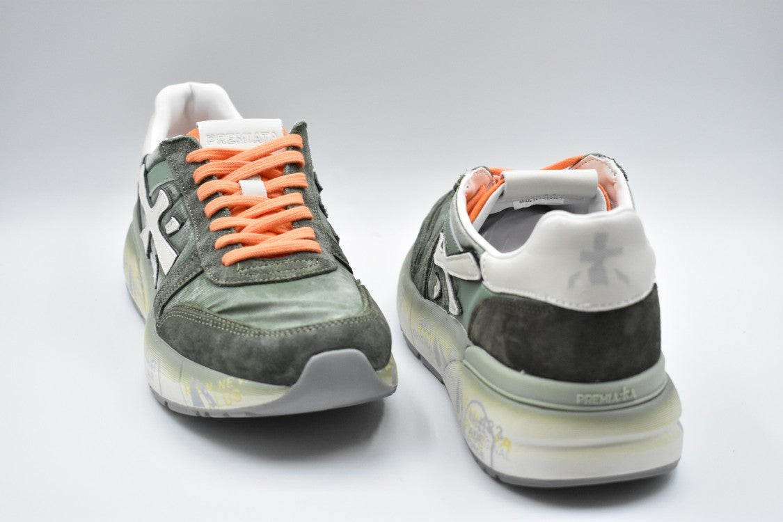 Premiata Green Low Shoes With Iconic Silhouette