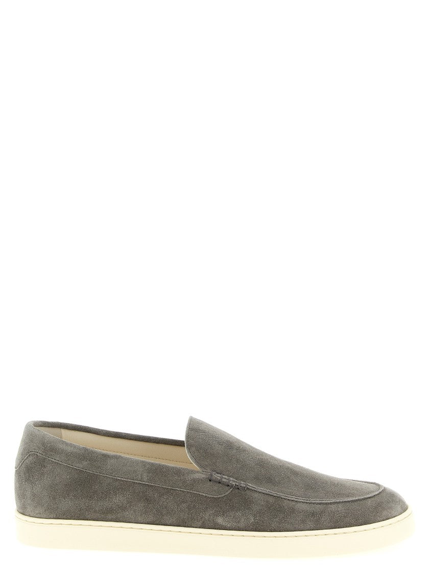 Brunello Cucinelli Slip-On Suede Sneakers With Chevron Effect