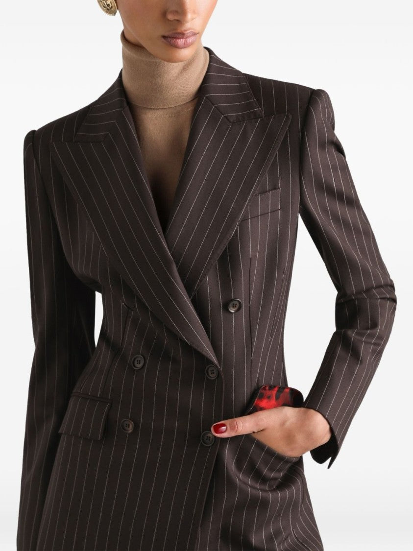 Dolce & Gabbana Tailored Double-Breasted Pinstripe Blazer