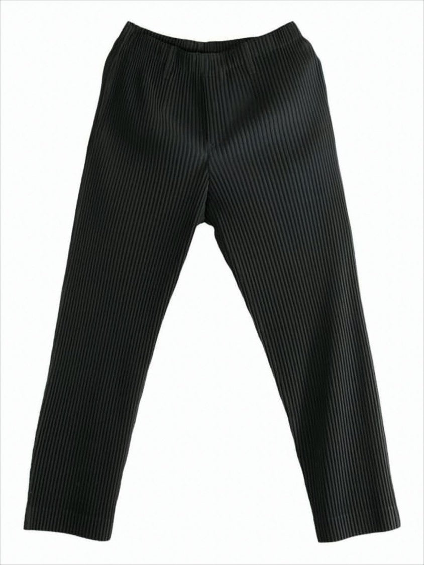 Homme Plissé Issey Miyake Pleated Design Pants With Straight Tapered Leg Silhouette