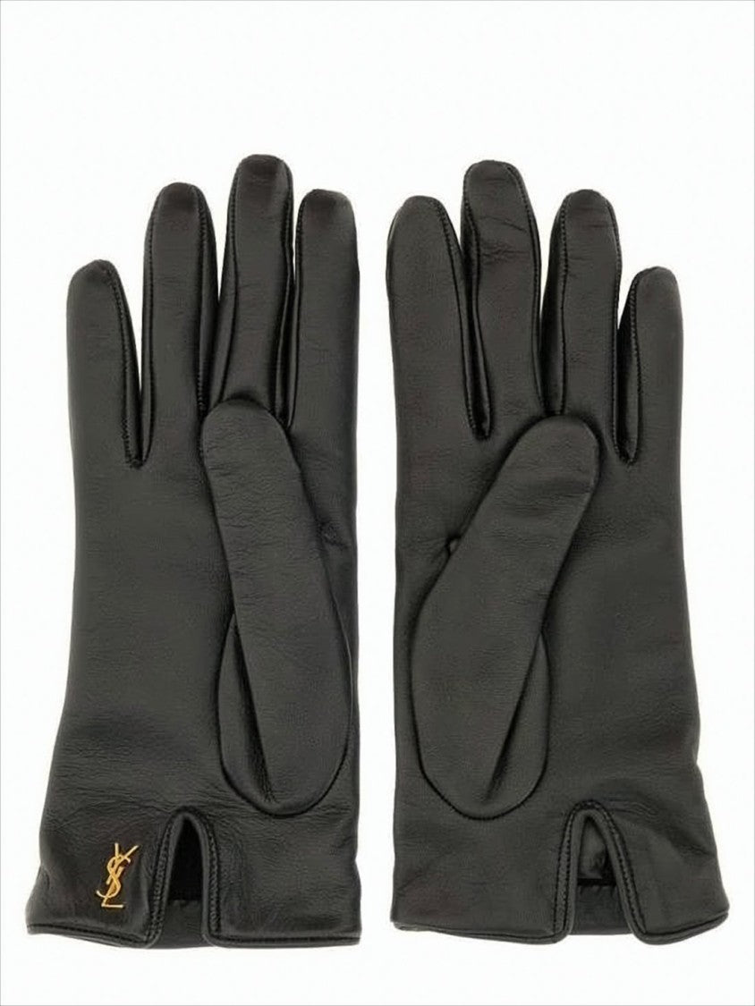 Saint Laurent Lambskin Leather Gloves With Cashmere Lining