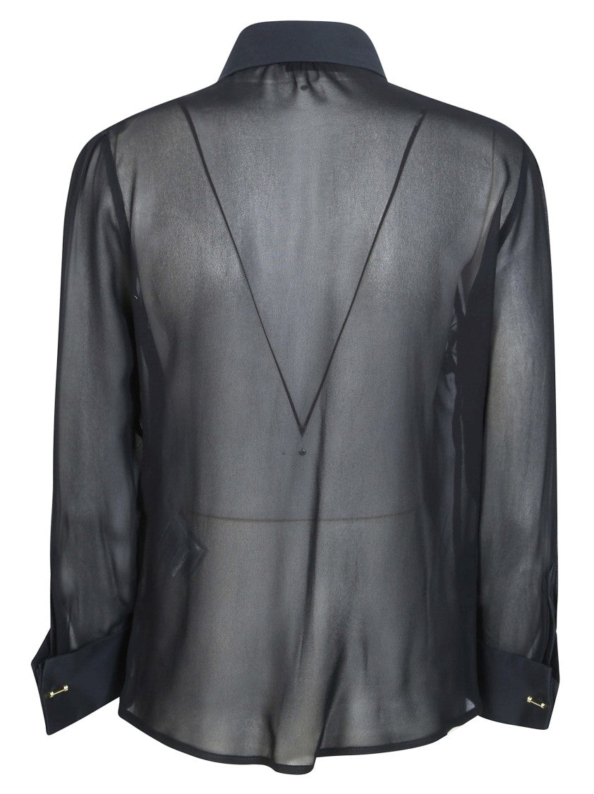 Elisabetta Franchi Sheer Ruffled Blouse