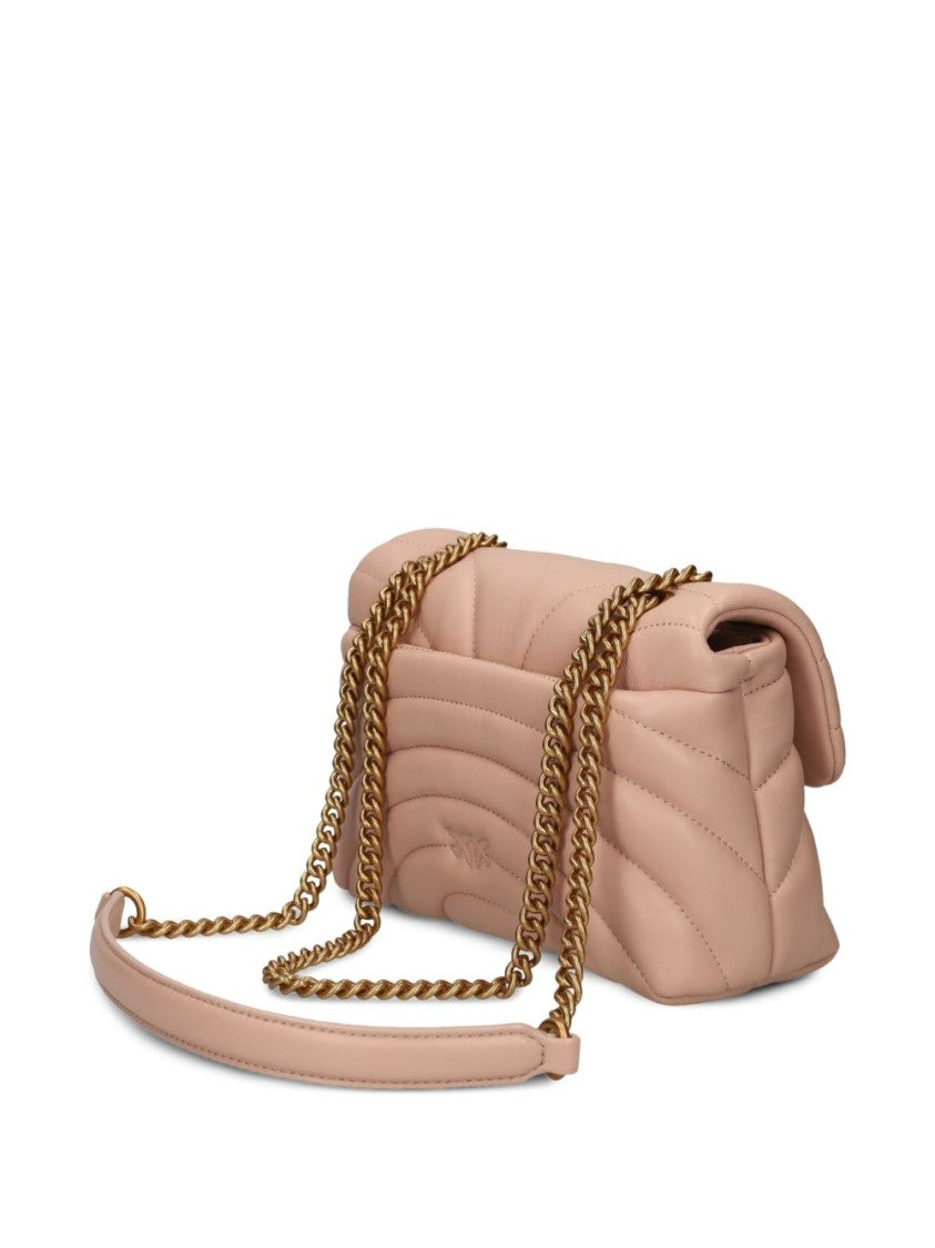 Pinko Quilted Bag With Circular Clasp And Chain Strap