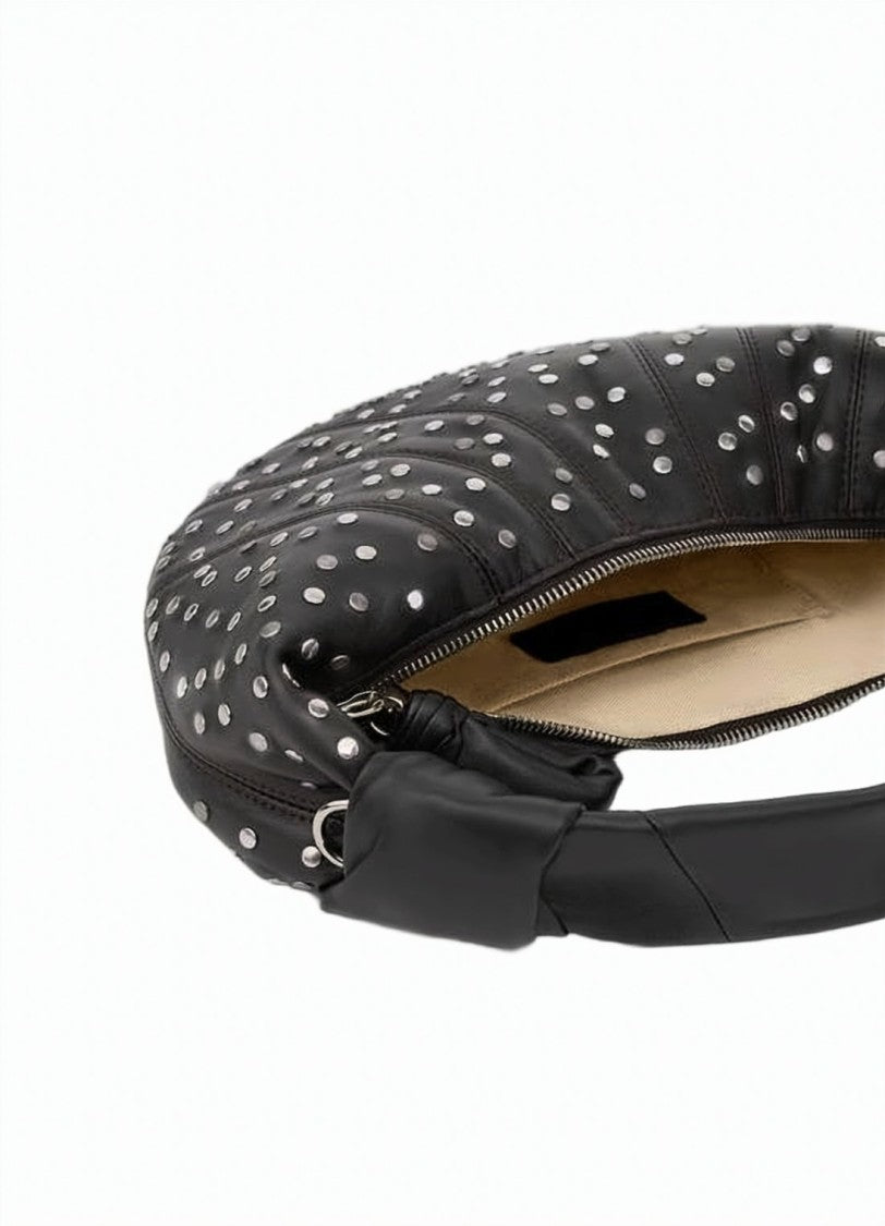 Lemaire Crescent-Shaped Mini Bag With Silver Stud Dots And Padded Handle