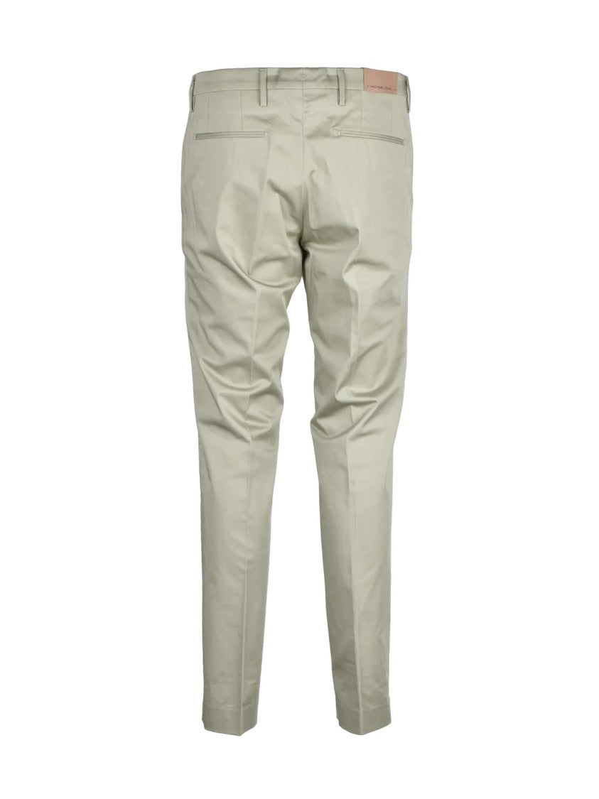 Michael Coal Stretch Trousers - Sage Green