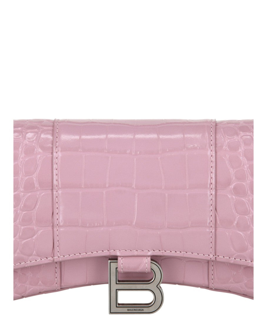 Balenciaga Croc Embossed Hourglass Wallet On Chain
