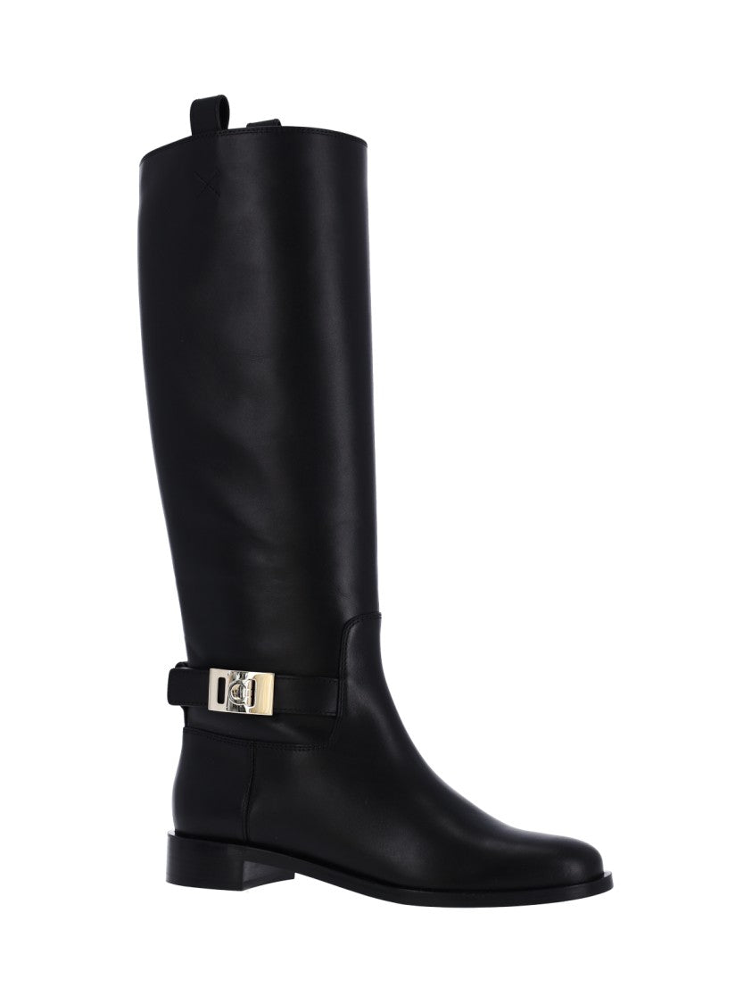 Ferragamo Black Hug Leather Boots
