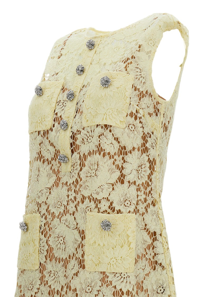 Self-Portrait Lined Sleeveless Lace Mini Dress