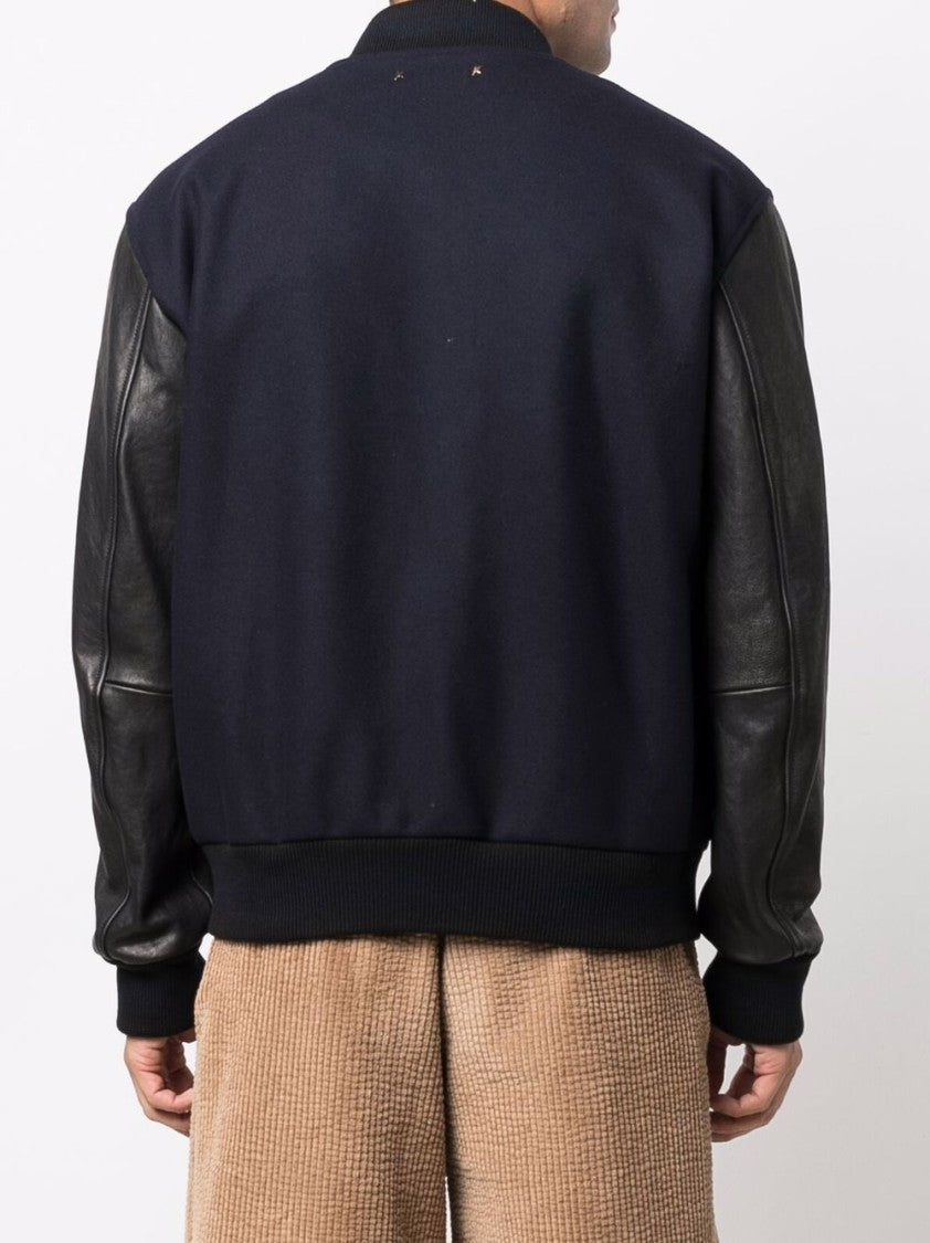 Golden Goose Panelled Design Baseball Collar Jacket
