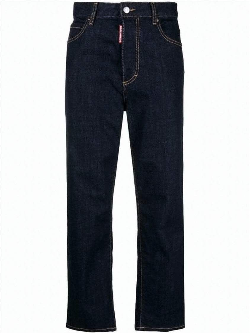 Dsquared2 Straight-Leg Denim Pants With Contrast Stitching