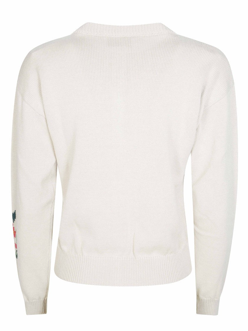 Max Mara Wkdteiera Ribbed Knit Embroidered Cardigan