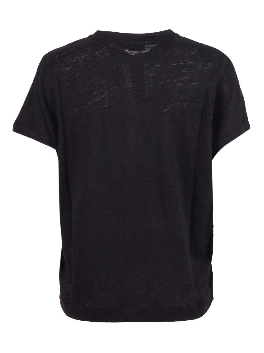 Kangra Cashmere Linen Jersey Button Serafino Top