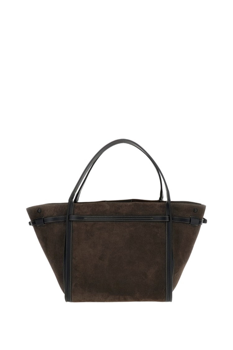 Tod's Brown Tim Shopping Medium Suede Tote Bag