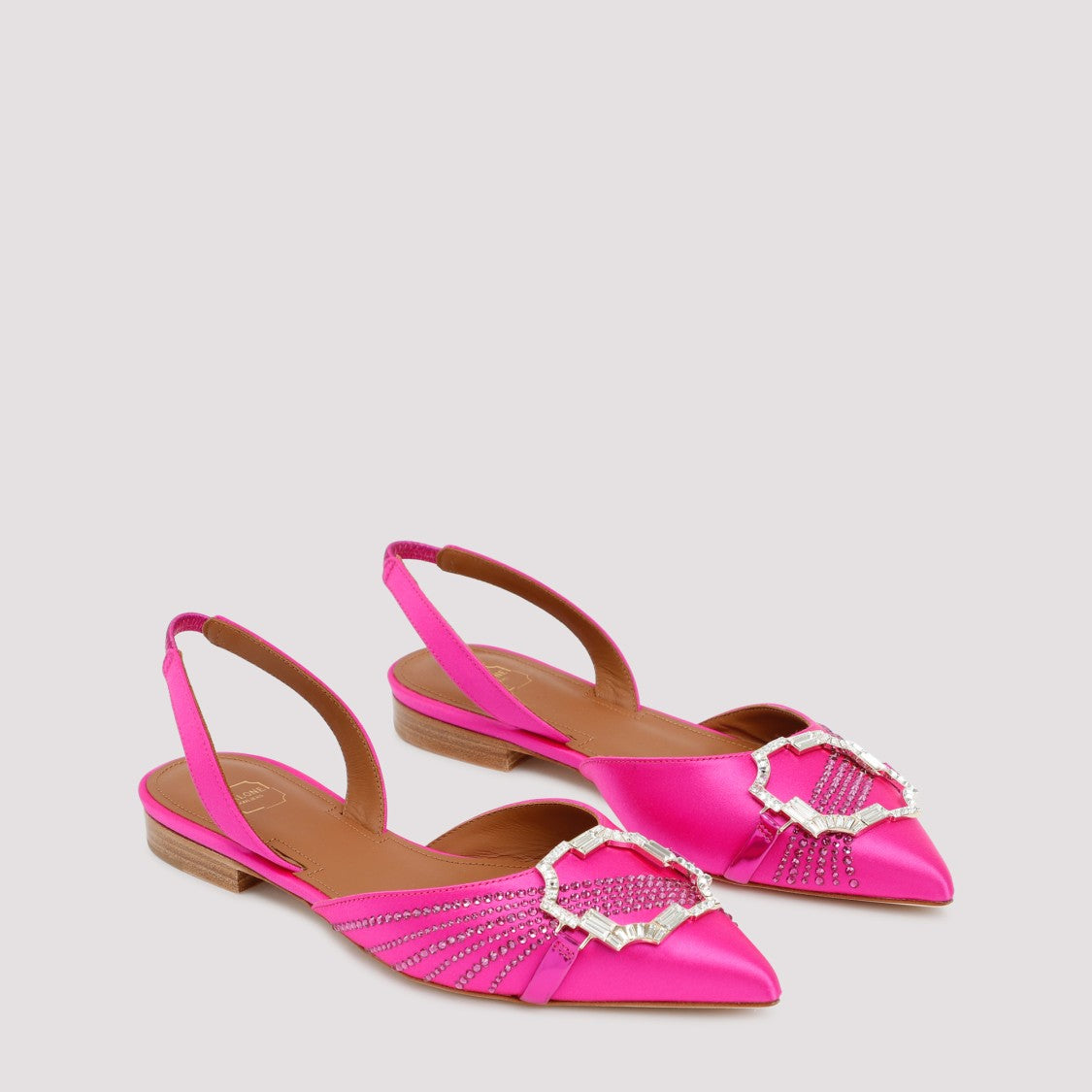 Malone Souliers Fuchsia Satin Misha Flats