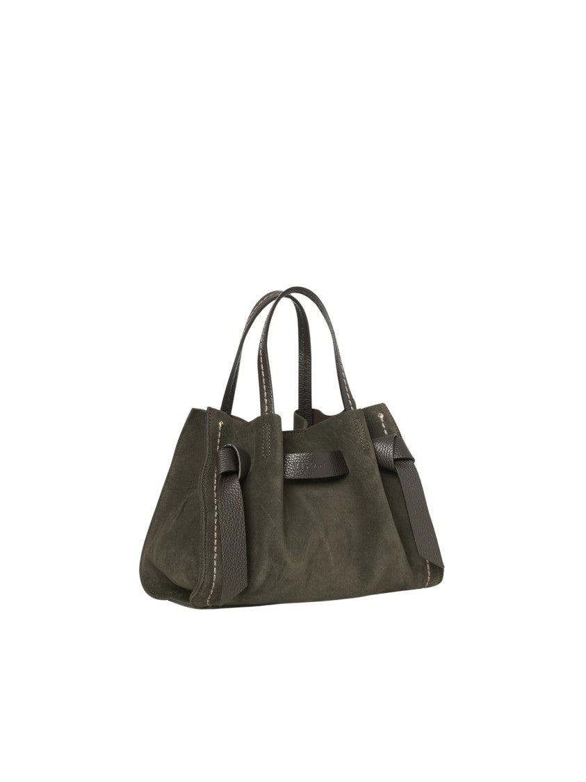 Visona` Camoscio Green Suede Handbag