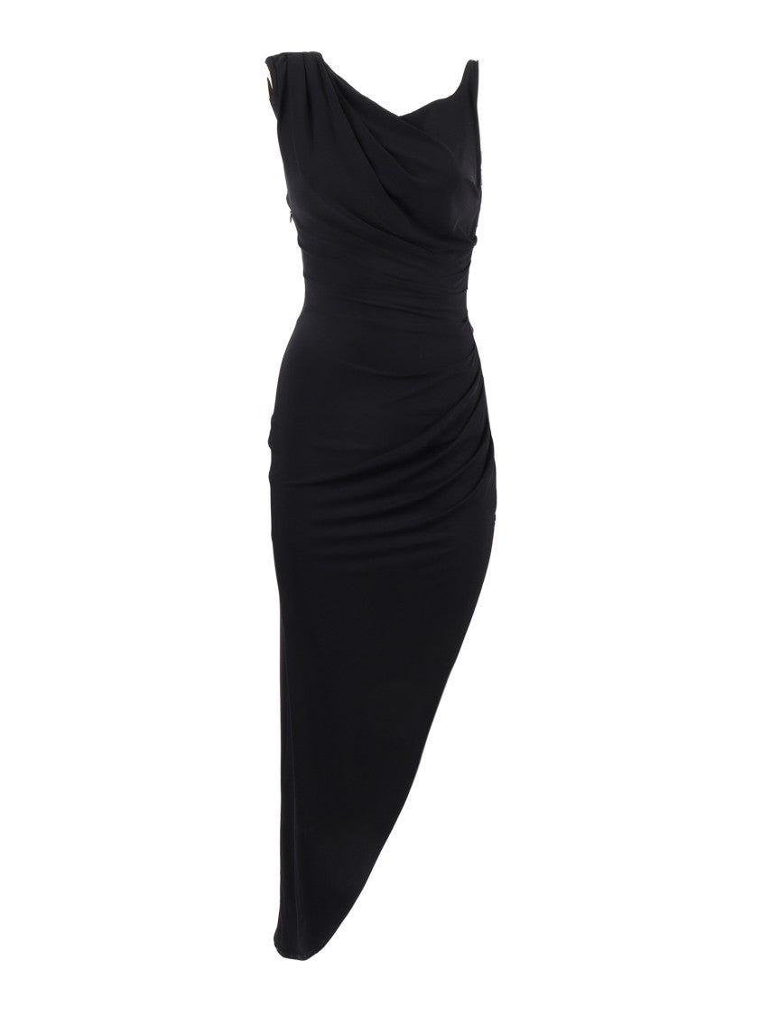 Elisabetta Franchi Asymmetrical One Shoulder Midi Dress