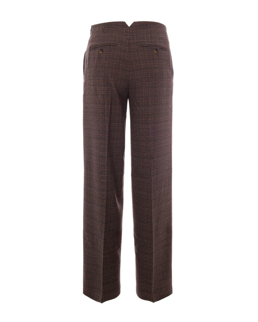 Liu Jo Tartan Straight Classic Polyester-Blend Straight-Leg Pants